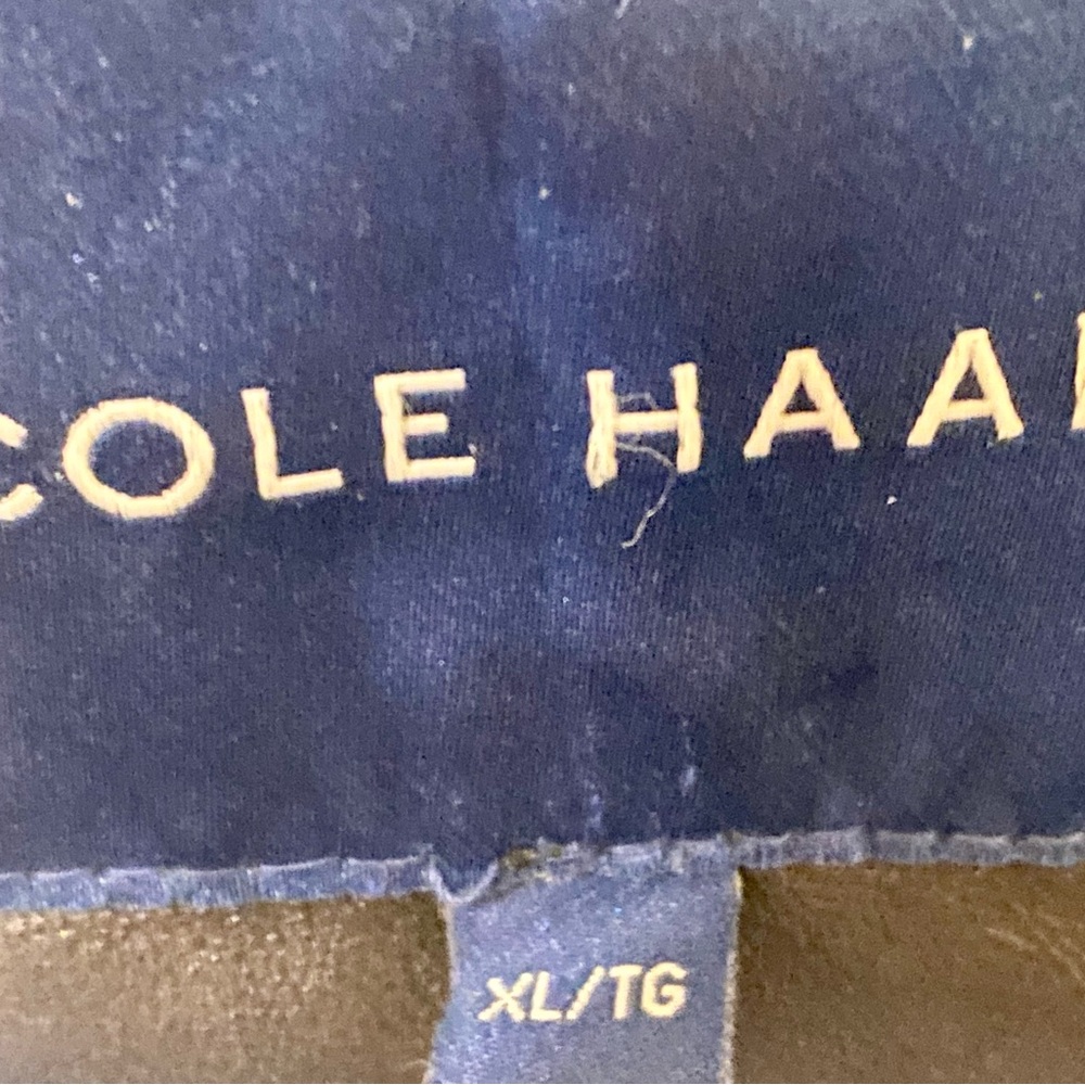 Cole Haan Black LEATHER Jacket with Streamlined Design - Picture 6 of 6